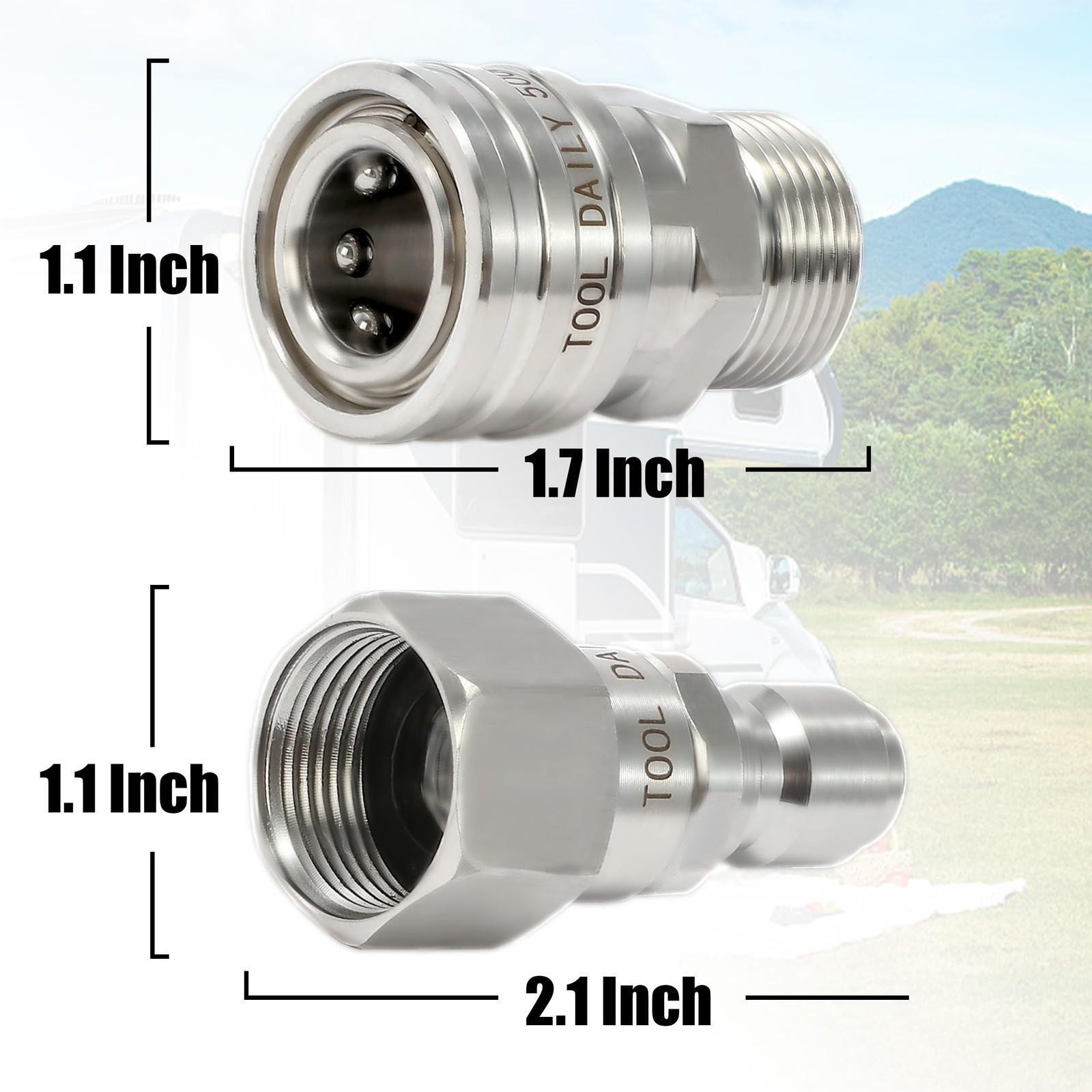 Pressure Washer Adapter Set Swivel M22 14mm To 3/8 Inch Quick Connect 5000