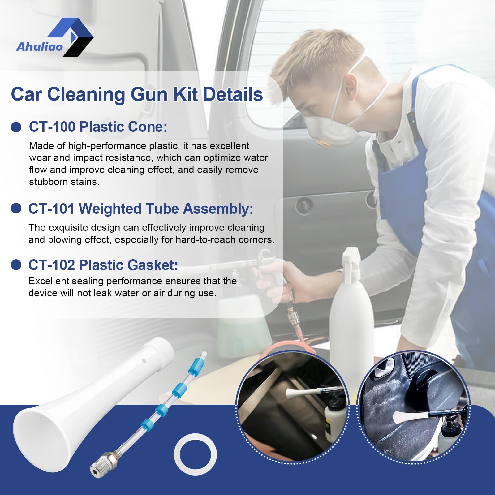 Ahuliao Car Cleaning Gun Kit for Classic Z-010 and Air Blow…