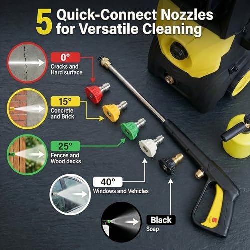 Pressure Washer 2000 PSI Electric Pressure Washer,The Cable Basic style Yellow