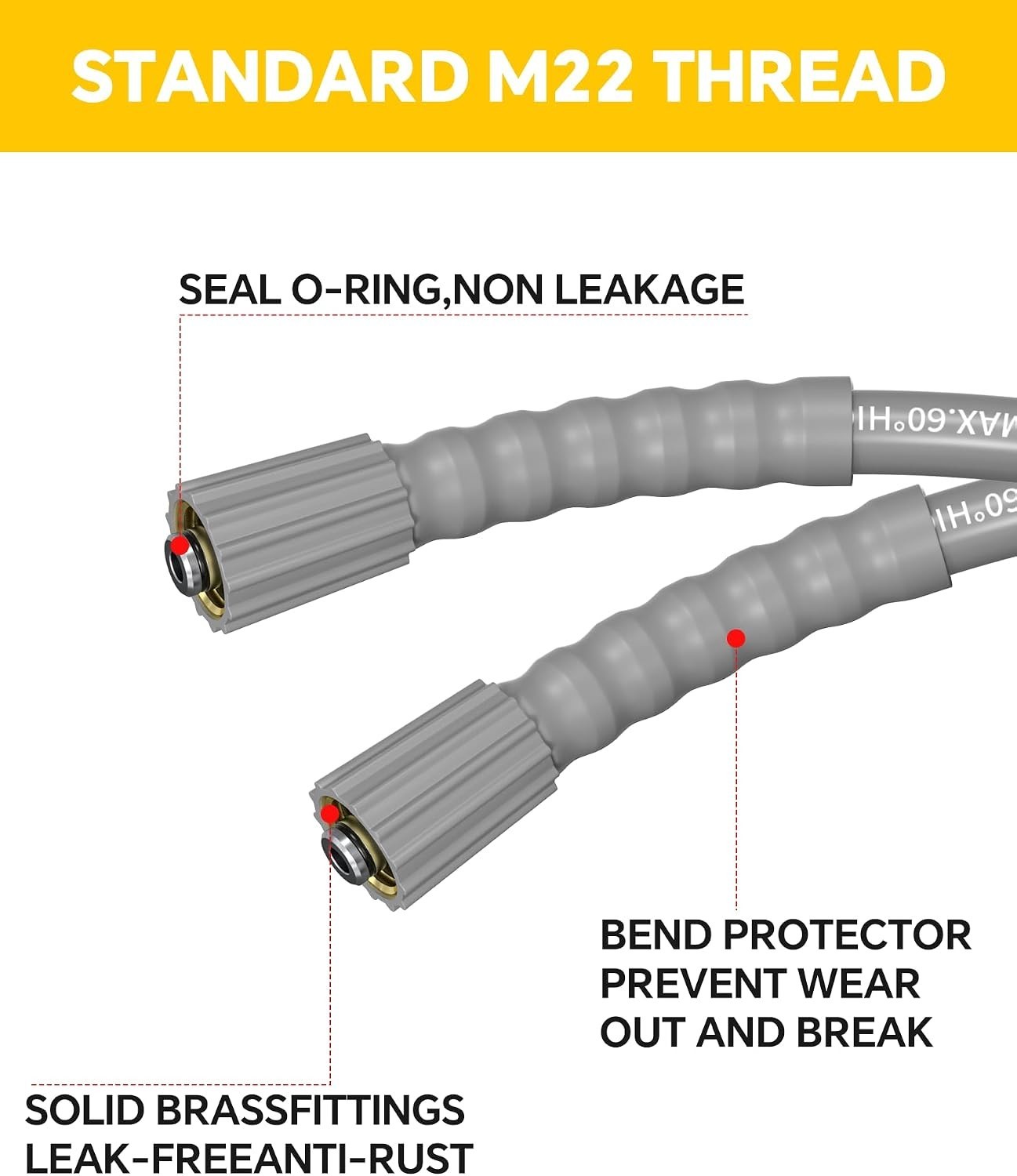 Super Flexible 25ft Pressure Washer Hose – Perfect for Home and Professional Use