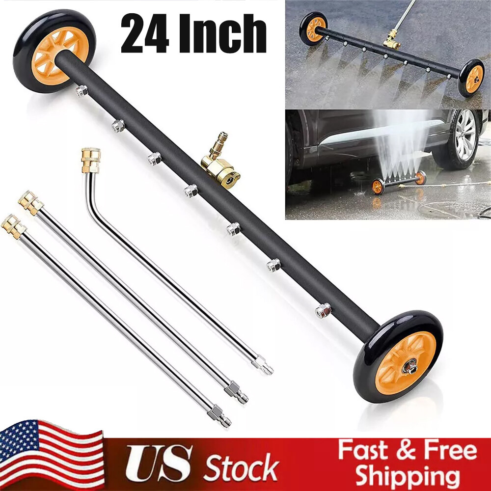 24″ Pressure Washer Water Broom Undercarriage Cleaner Driveway Surface Cleaner