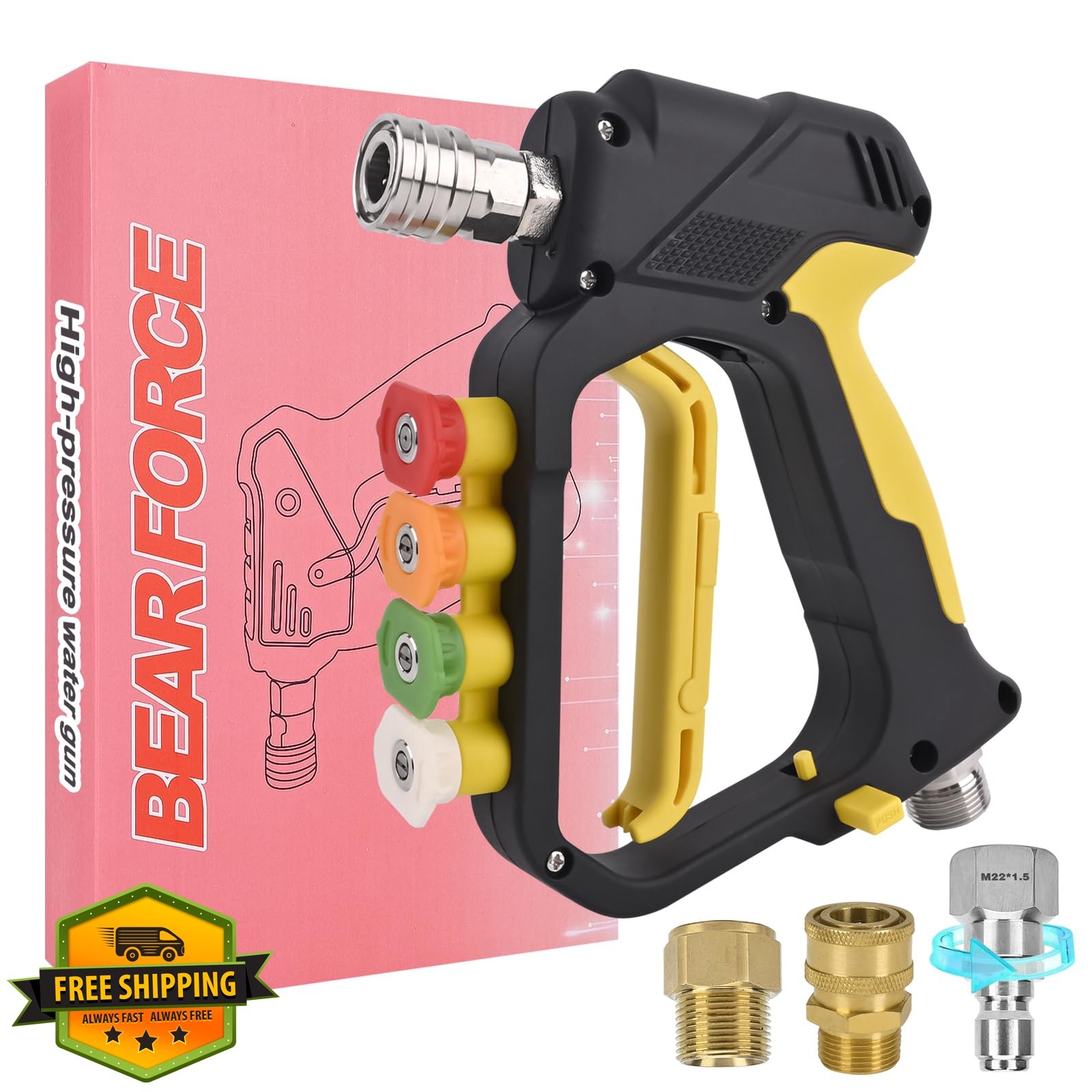 BEAR FORCE Pressure Washer Gun 5 Tips Set