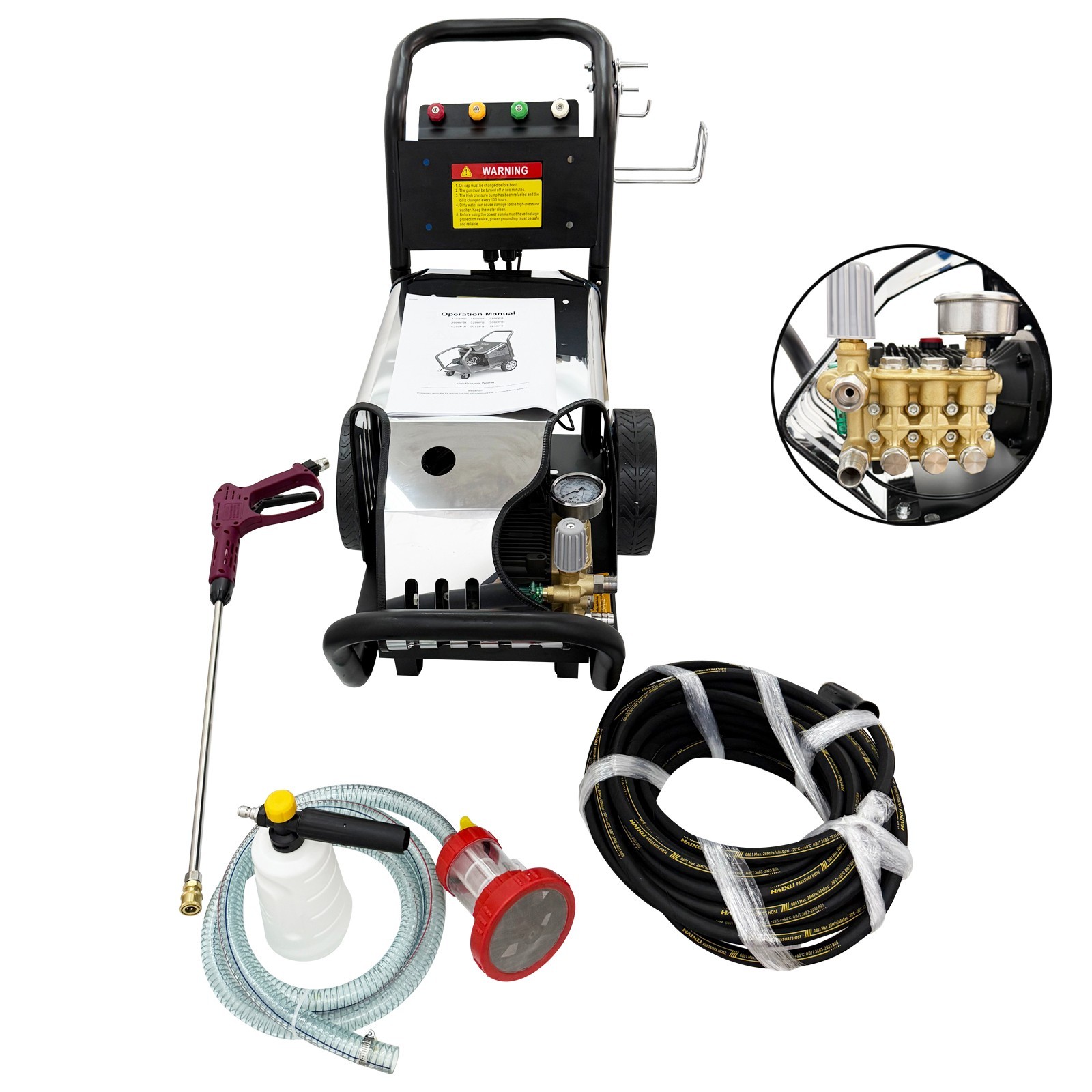 110V Electric Pressure Washer 3700W 180Bar Electric Ultra-high Pressure Cleaner