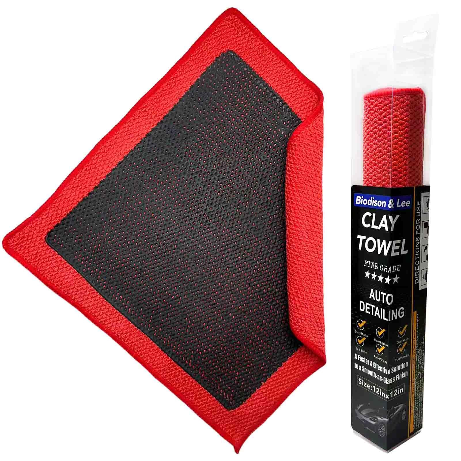 Upgrade Clay Towel 3.0 Ver – Clays for Car Detailing to 12″ x 12″, Red