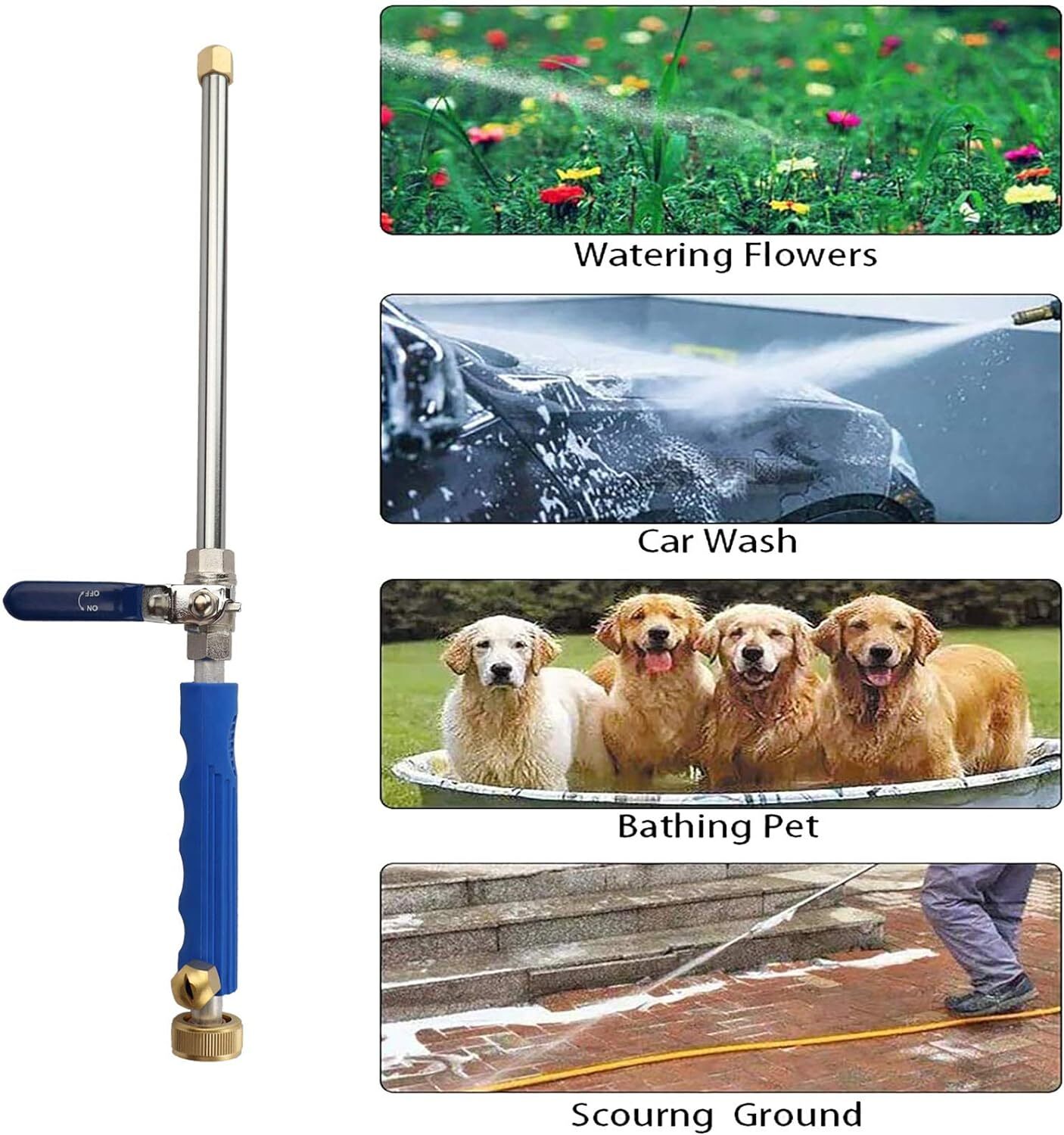 Upgraded High Pressure Power Washer Water Spray Gun Nozzle For Car Garden Hose