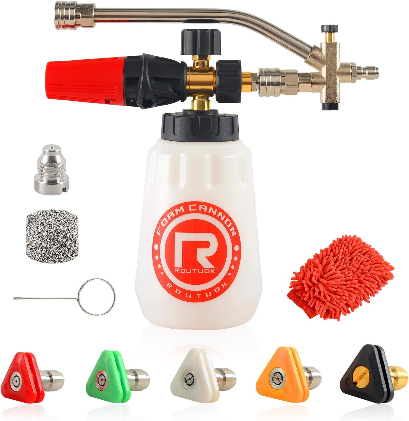 Pressure Washer Foam Cannon with Dual-Connector Double Tip Attachment Dual La…