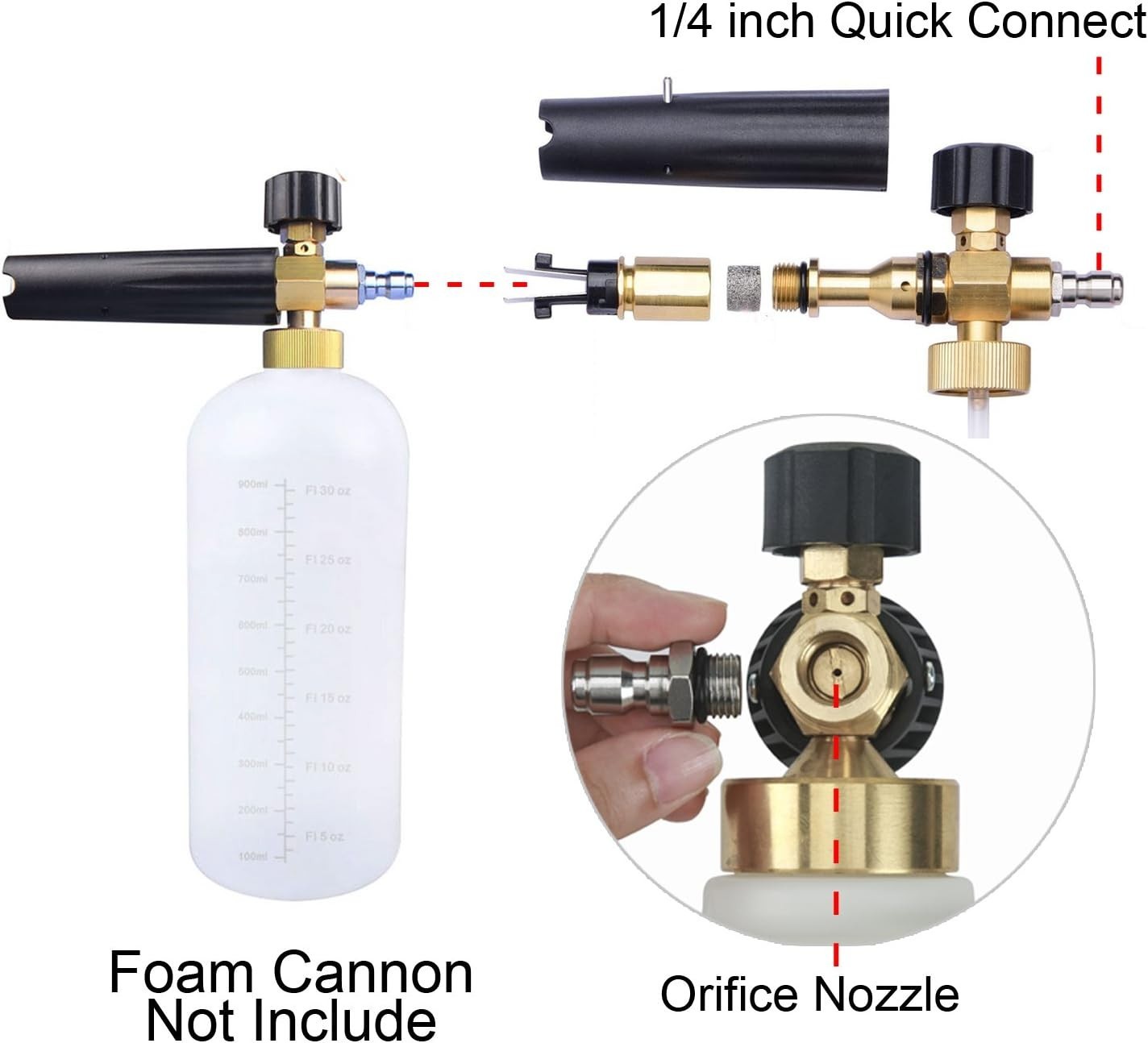 Brass Foam Cannon Orifice Nozzles 1.1mm – 2-Pack for Luxurious Foam Generation
