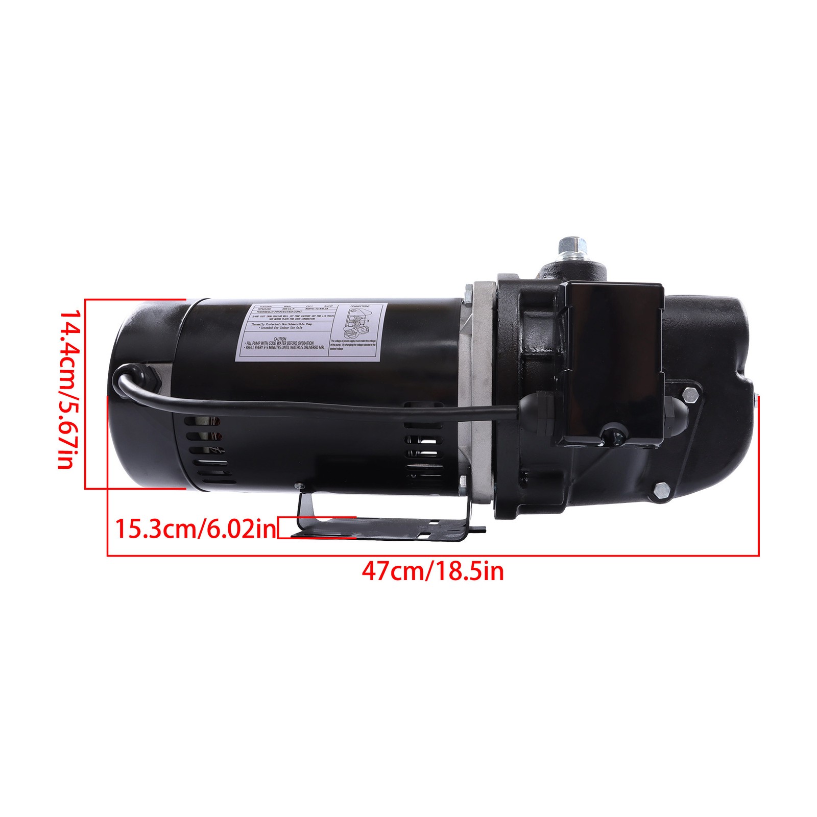 LABLT SWS75 3/4 HP Cast Iron Shallow Well Jet Pump 510 GPH 115/230V Single Phase
