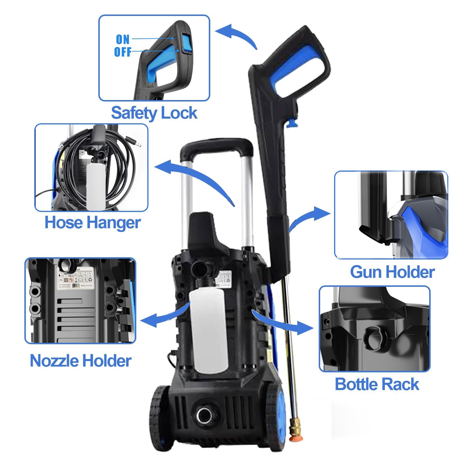 4200PSI 2.0GPM Electric Pressure Washer Portable Electric Power Cleaner Machine