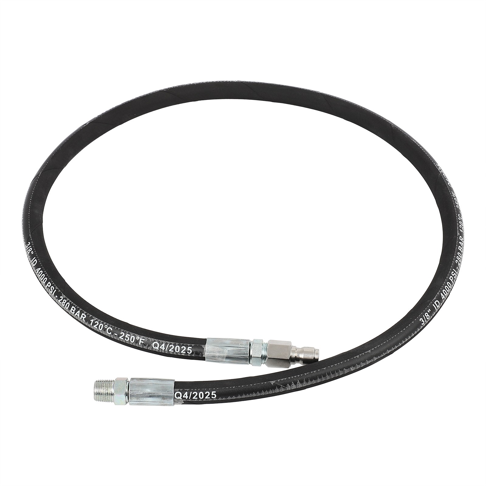 Pressure Washer Whip Hose 4 Ft X 3/8 Inch Hose Reel Connector Hose For Pressure