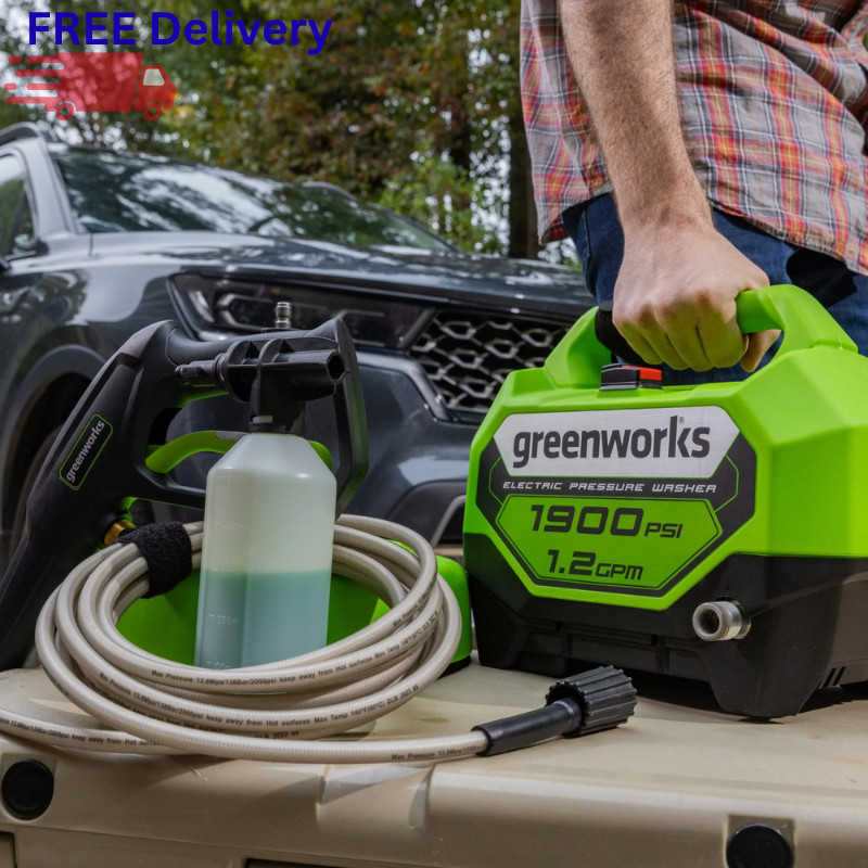 Greenworks 1900 PSI 1.2 GPM Electric Pressure Washer Combo Kit Surface Cleaner