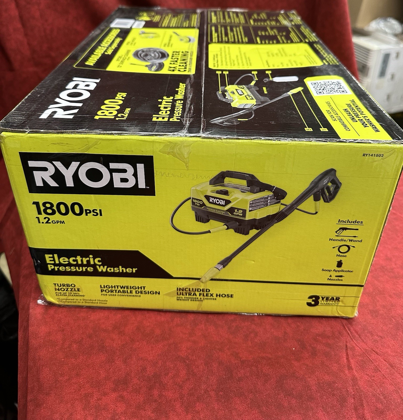 💥NEW SEALED💥RYOBI RY141802 1800PSI 1.2GPM COLD WATER ELECTRIC PRESSURE WASHER!