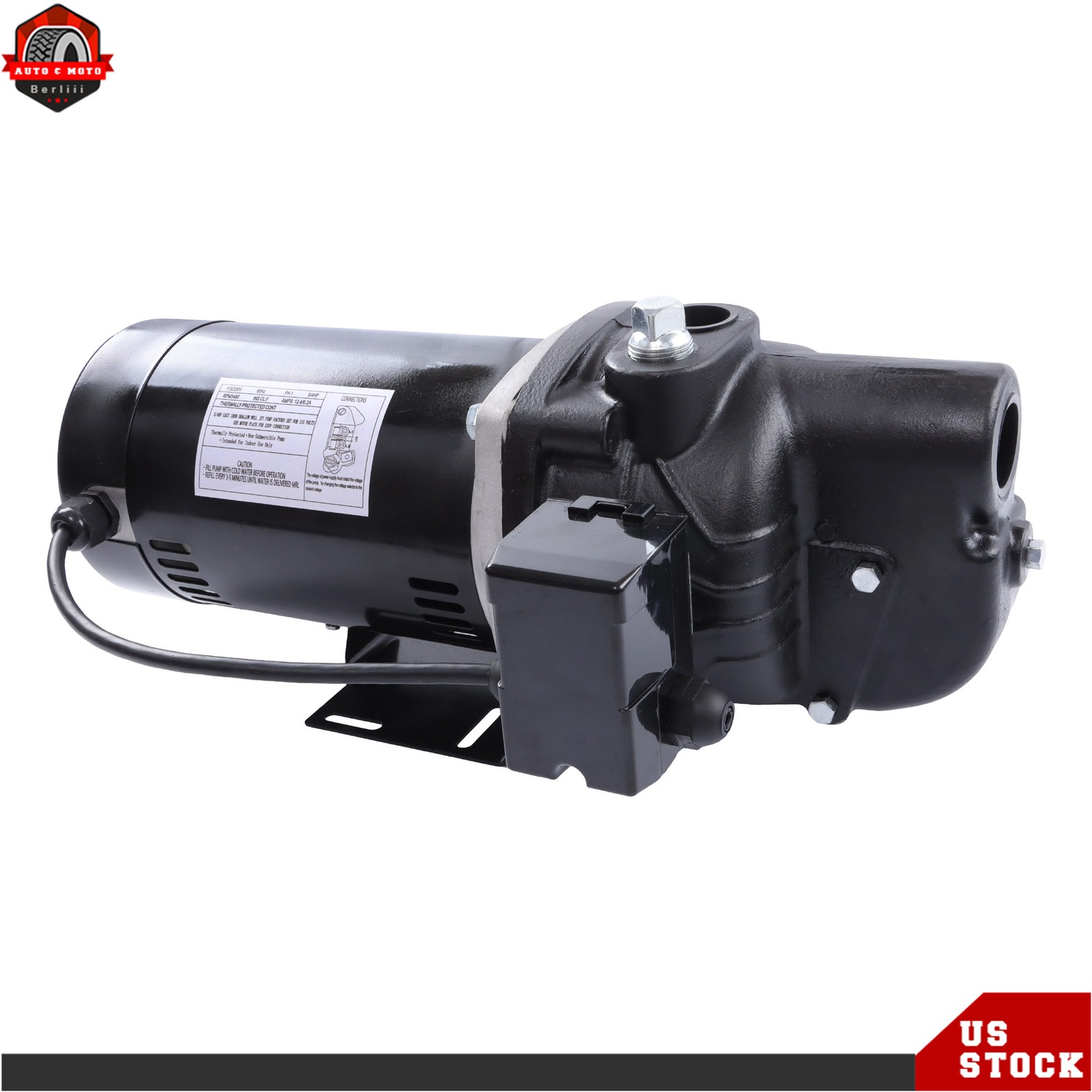 Cast Iron SWS75 3/4 HP Shallow Well Jet Pump 510 Gallons Per Hour 115/230V 1PH