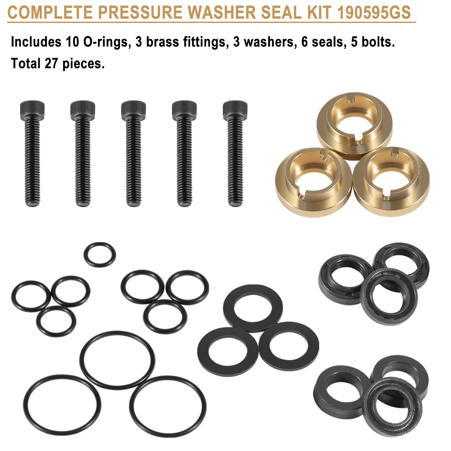 Complete Pressure Washer Seal Kit Seals Replacement Set Compatible Wit