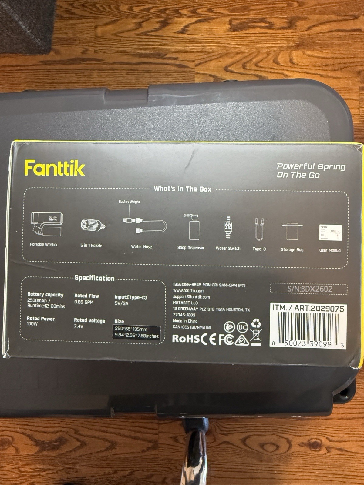 Fanttik K200 Flip Cordless Portable Cold Water Pressure Washer w/ 5-in-1 Nozzle