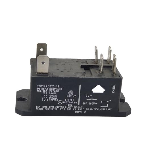 T92P7D22-12 General Purpose High Power Relay 12VDC 30A 6 Pins, DPST-NO