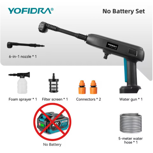 YOFIDRA 100Bar Electric Pressure Washer Spray Gun Bucket for Makita