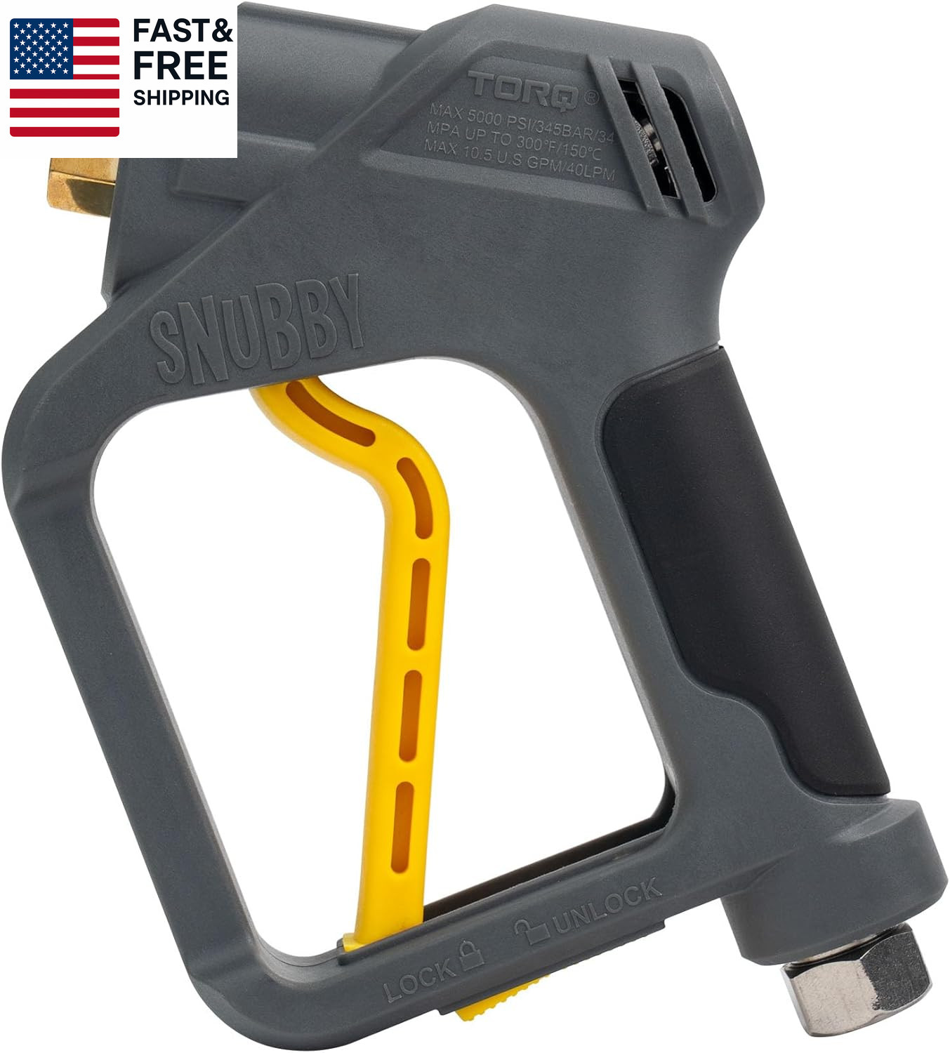 Snubby Pressure Washer Gun with Foam Cannon Attachment – Short Handle for Gas an
