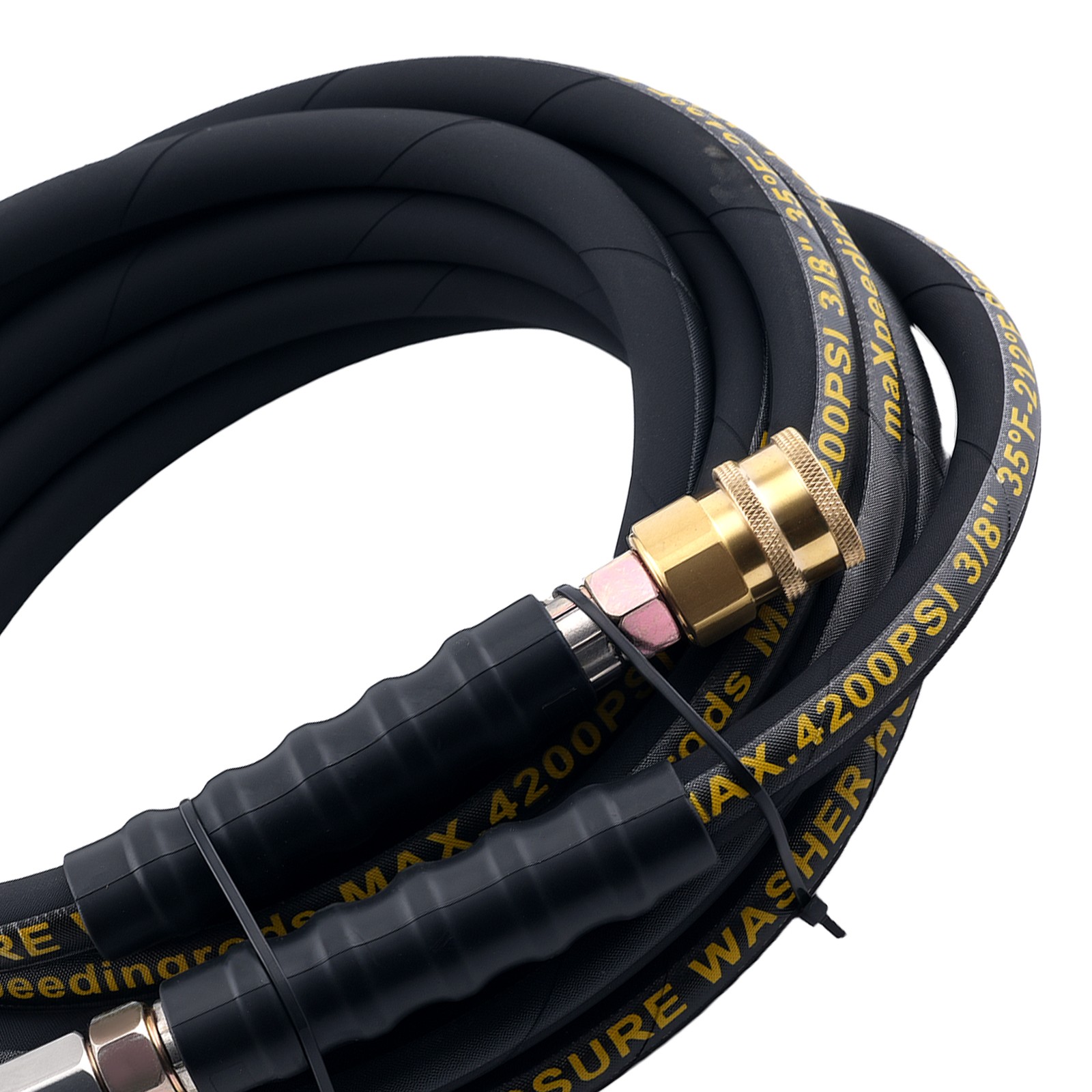 25ft 3/8″ High Pressure Washer Hose 4200PSI Steel Wire Braided Super Flexible