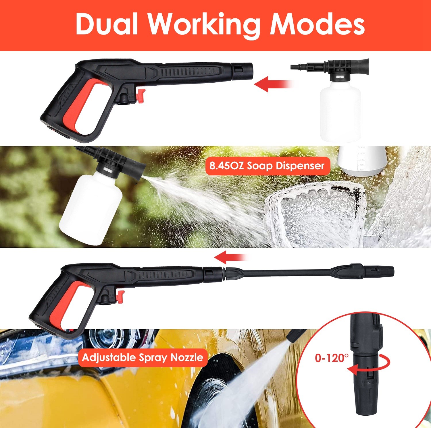 1Pc Electric High Pressure Washer 1740PSI Powerful Car Washer Pressure Cleaner