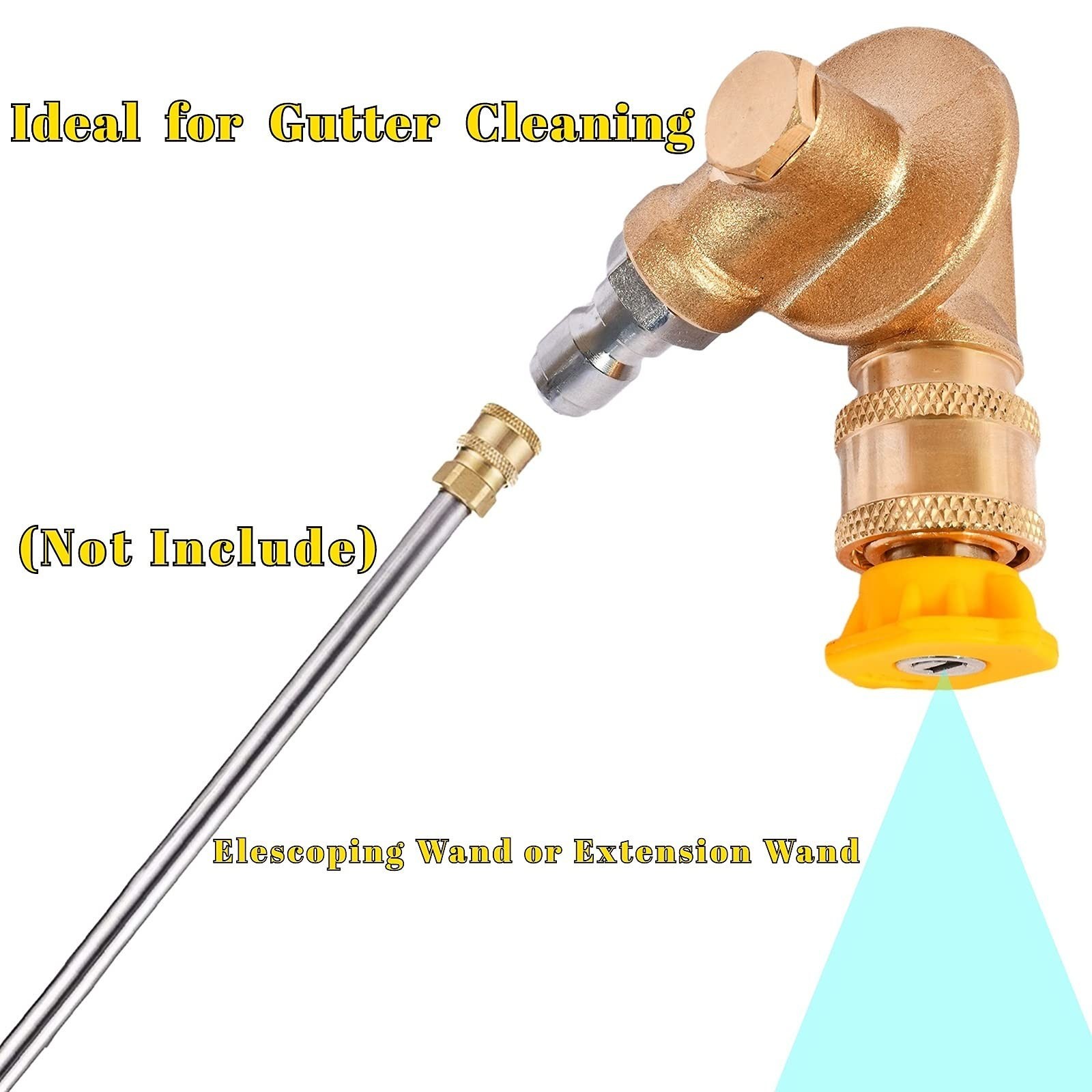 Pressure Washer Pivoting Coupler 1/4” Quick Connect 240° Rotation for Gutter & H