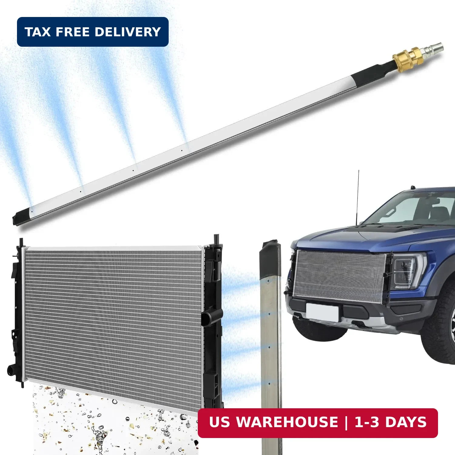 Lucstar Radiator Cleaning Wand & Car A/C Condenser Cleaner, Engine Cabin Air Fil