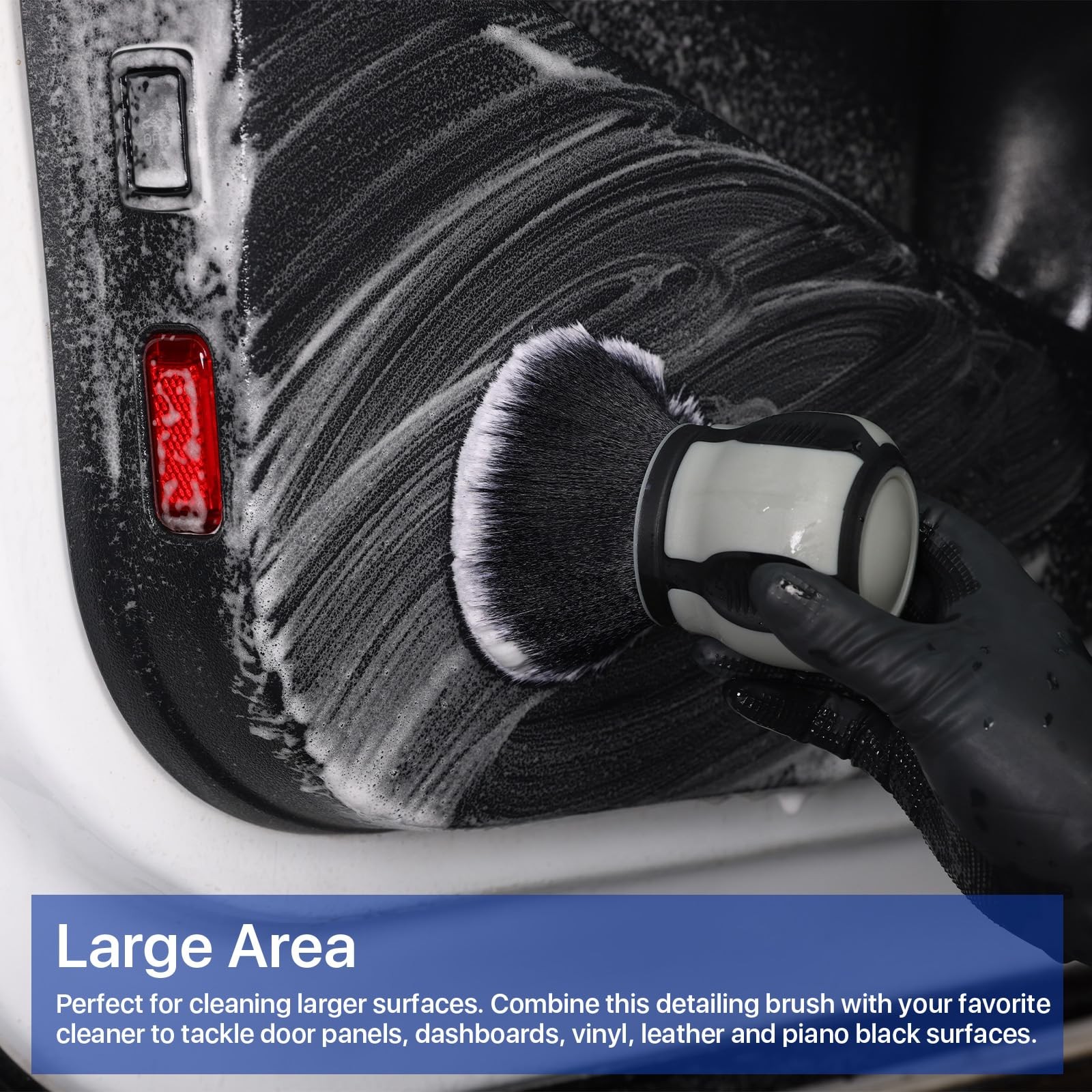 Curveball Detail Brush, Car Ultra Soft Bristles Detailing Extra Large, Gray