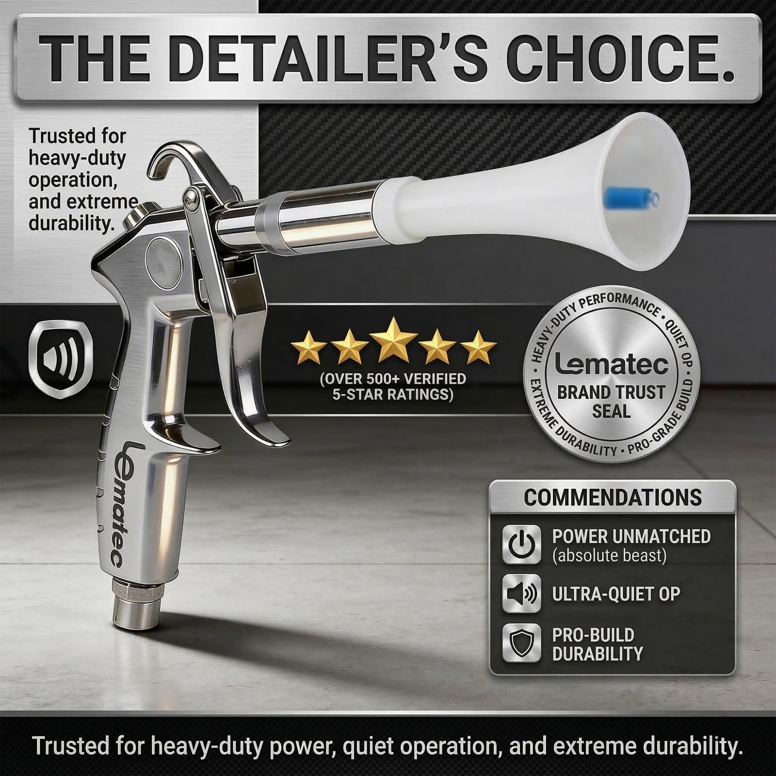 LE LEMATEC Tornado Air Gun for Compressor – 4000 RPM, Compact & 4,000 RPM
