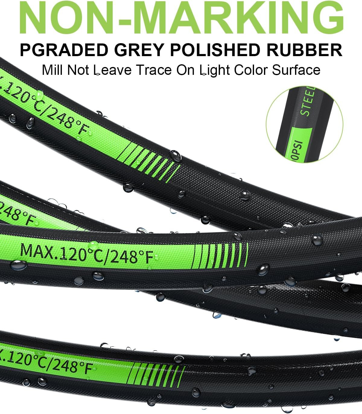 4800PSI Pressure Washer Hose 25FT with 3/8″ Swivel Quick Connect for Cold/Hot Wa