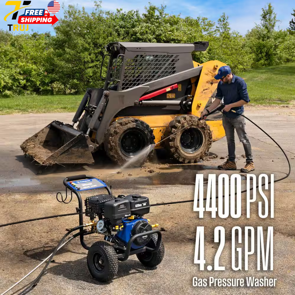 WPX 4400 psi 4.2 GPM 420 CC Cold Water Gas Powered Triplex Pump Pressure Washer
