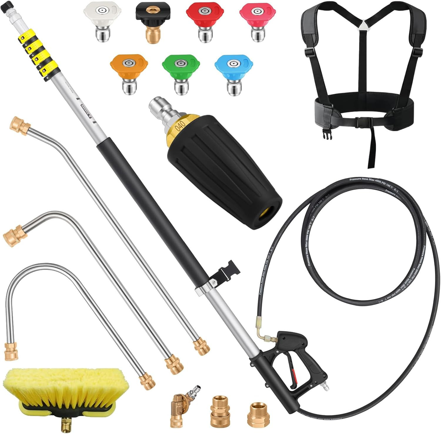 24FT Telescoping Pressure Washer Extension Wand, Power Washer Extension Wand, So