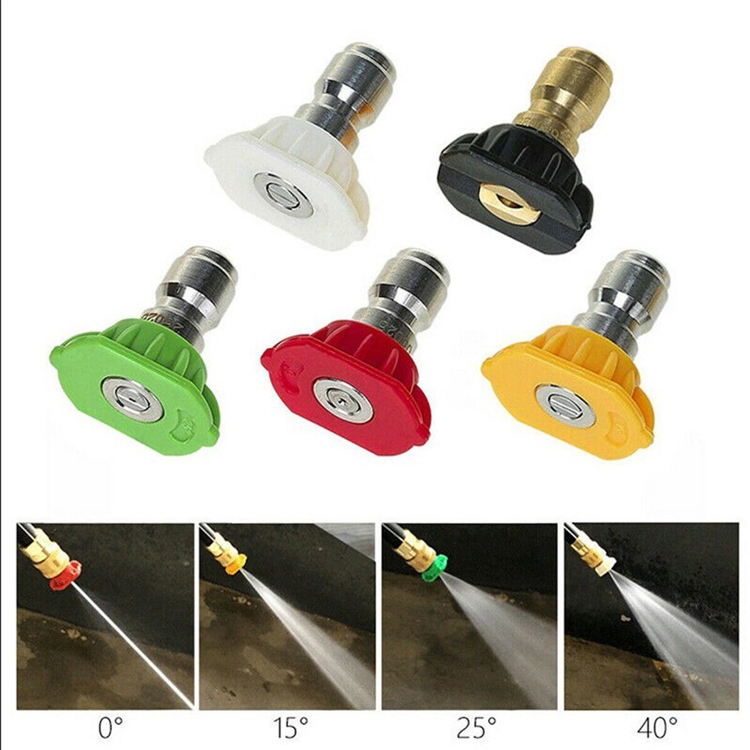 Red Yellow Green White Black Tips 5 Pieces Set High Pressure Washer Nozzle