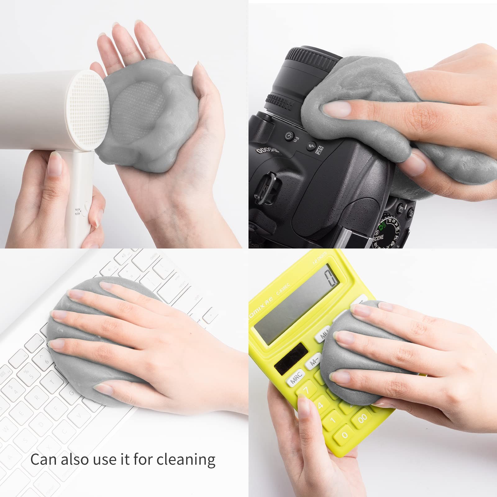 CLICK CLEAN Cleaning Gel for Car, 7oz Car Detailing Tools, 1 PACK, Gray