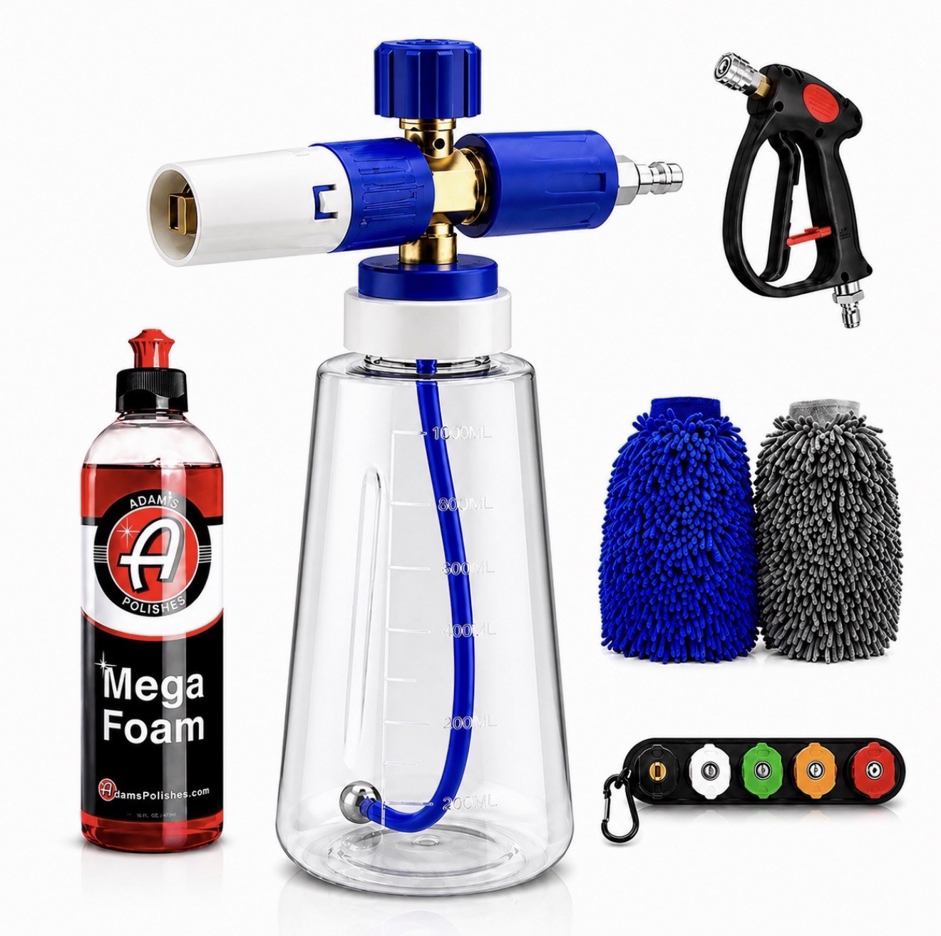 SUMMER SALE KIT, MJJC Like Foam Cannon Brass, (2)Adam’s MEGA Foam, Gun 4500 Psi