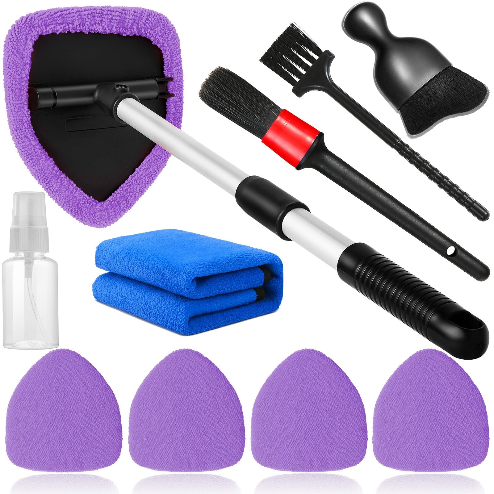 Qydipclin 10pcs Windshield Cleaning Tool Inside Car Window Cleaner Purple