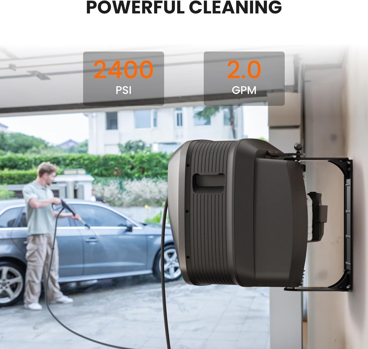 Giraffe Tools Grandfalls Pressure Washer G20B Pro, 2400 PSI 2.0 GPM, Wall Mount
