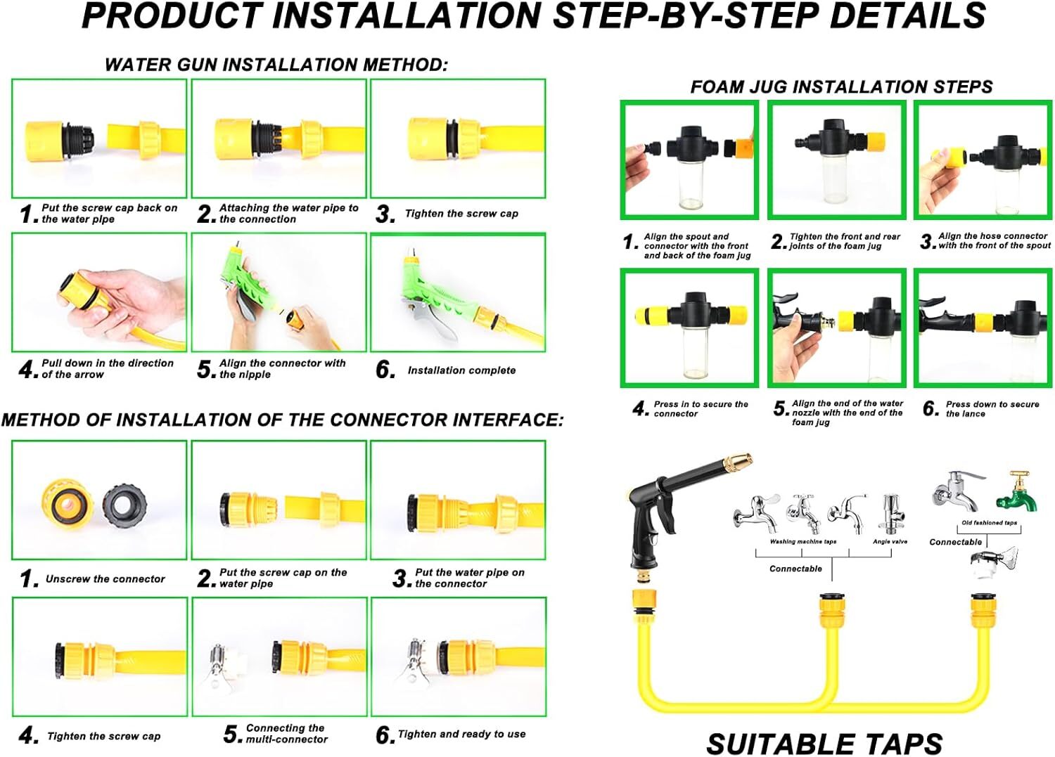 High Pressure Water Spray Gun Car Wash Metal Brass Nozzle Garden Pipe Hose Lawn
