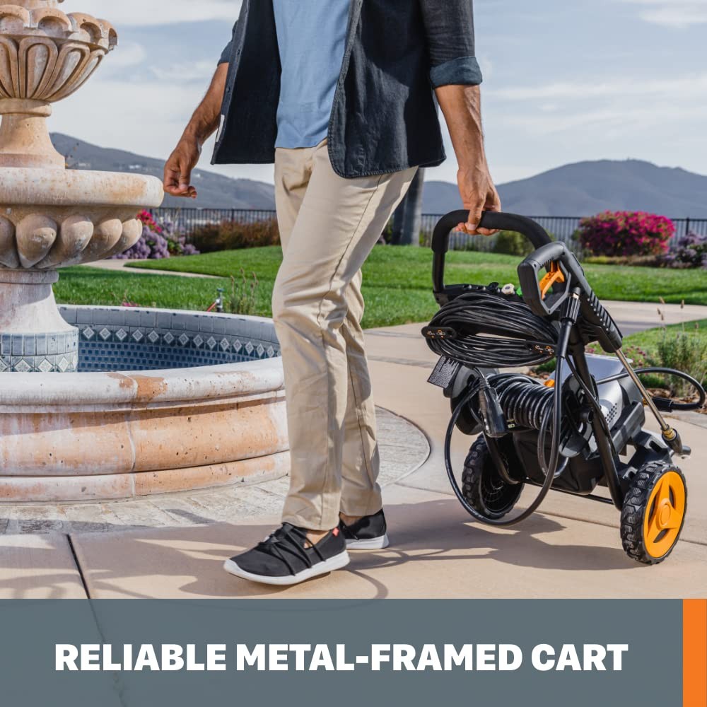 Worx 13 Amp Electric Pressure Washer 2200 PSI with Rolling Cart and 4 Nozzles…