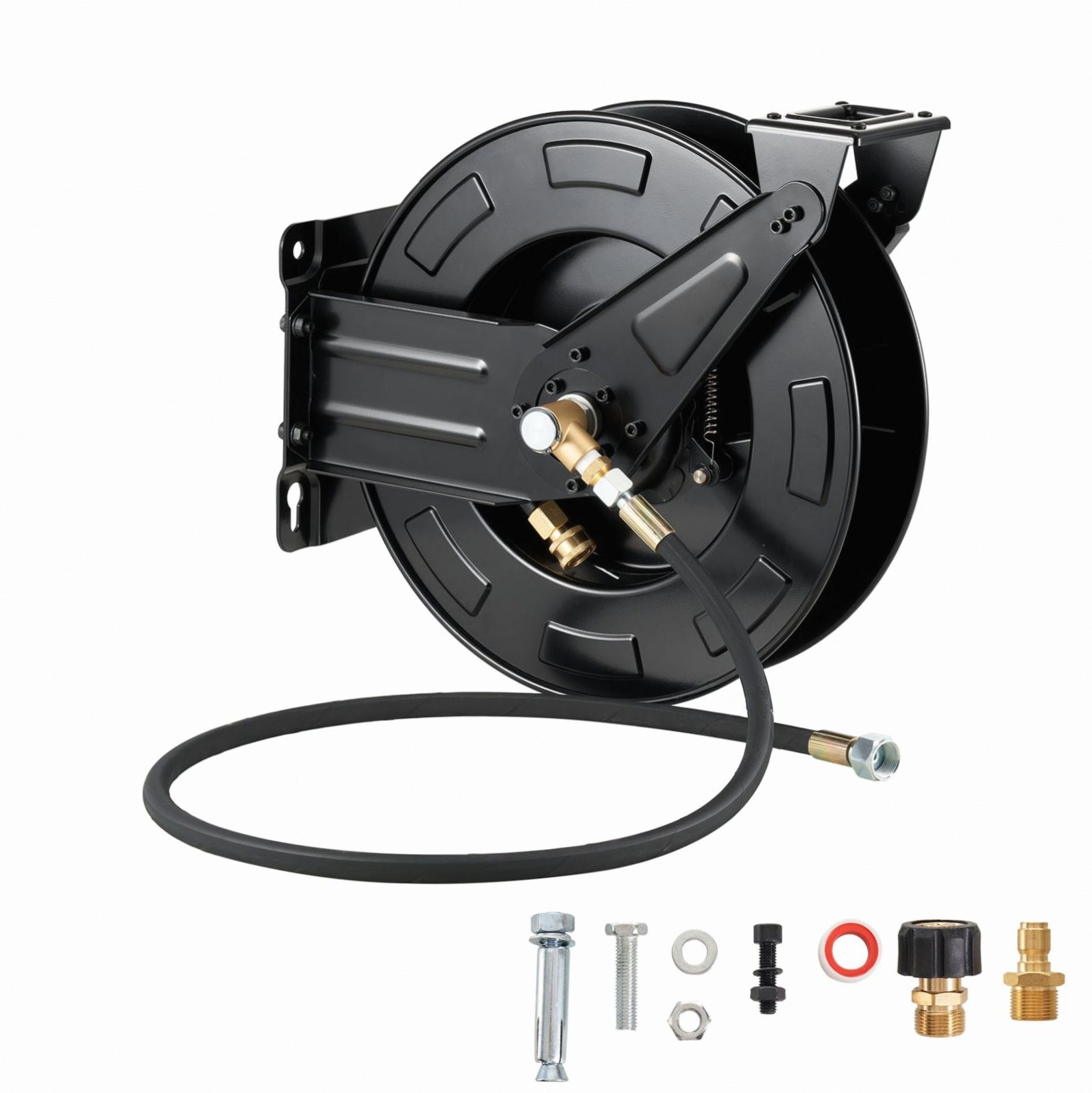 Pressure Washer Hose Reel 50ft 3/8in Auto-Rewind 4000PSI