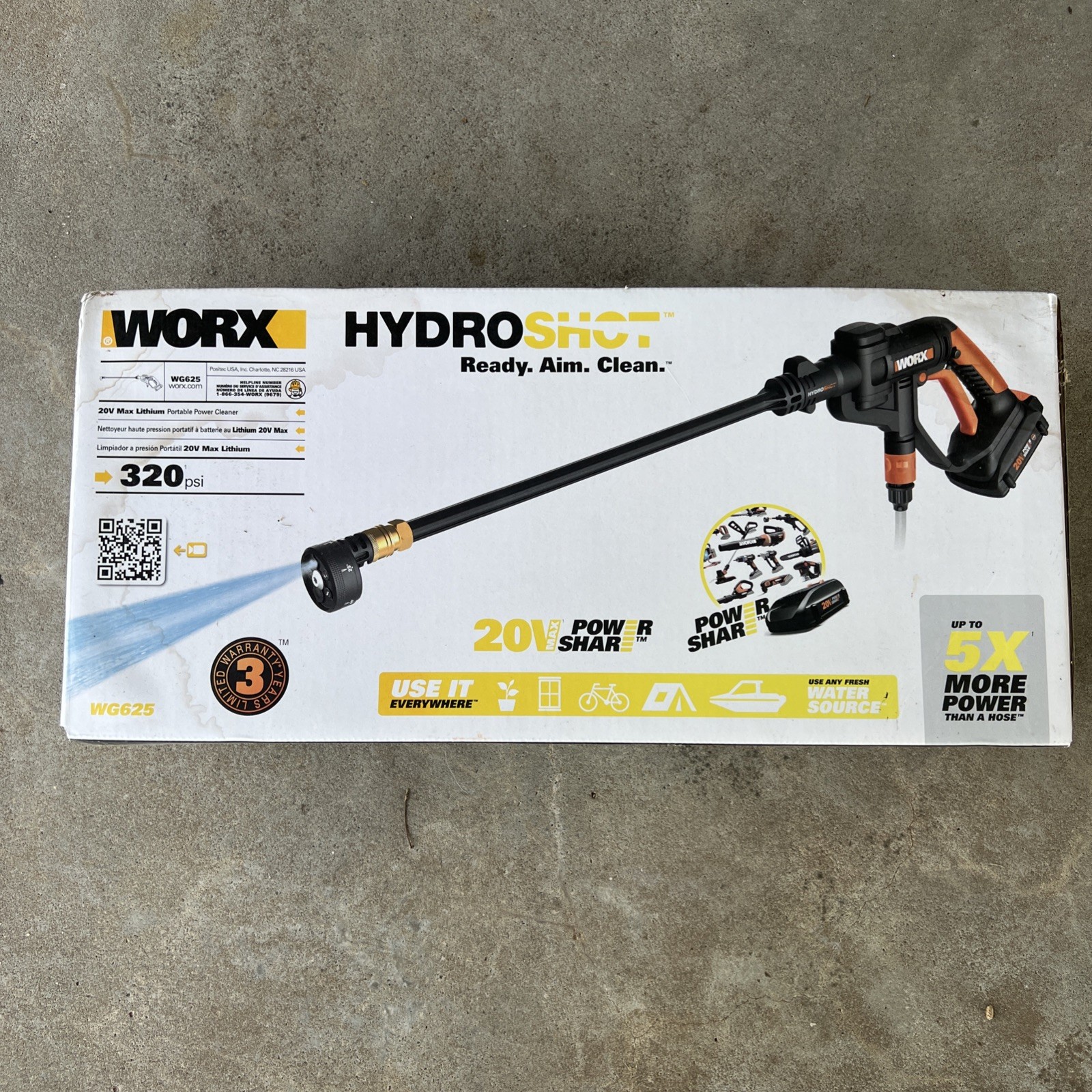 Worx Hydroshot WG625 Power Washer – New – Sealed – Fast Free Shipping!