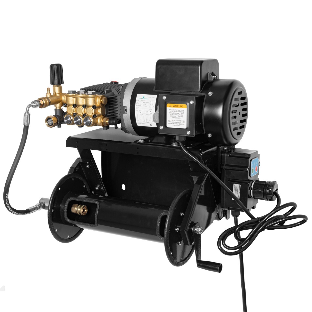 Canpump Pressure Washer: Wall-Mount w/ Hose Reel, 5 hp, 230 V, Auto Start-Stop