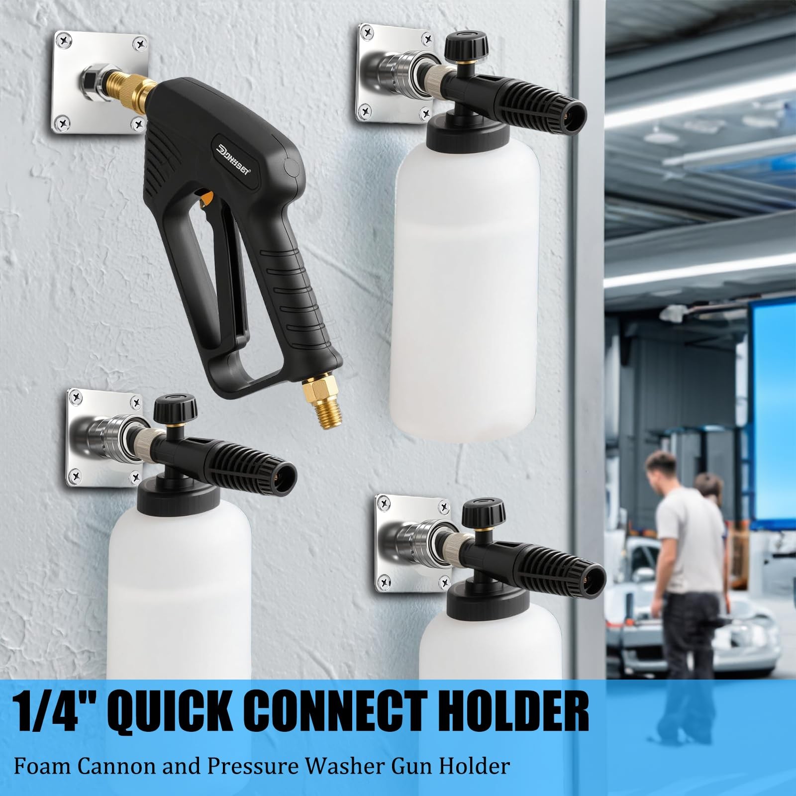 4 Pack Foam Cannon Holder Pressure Washer Holder 1/4 Inch Quick Connect