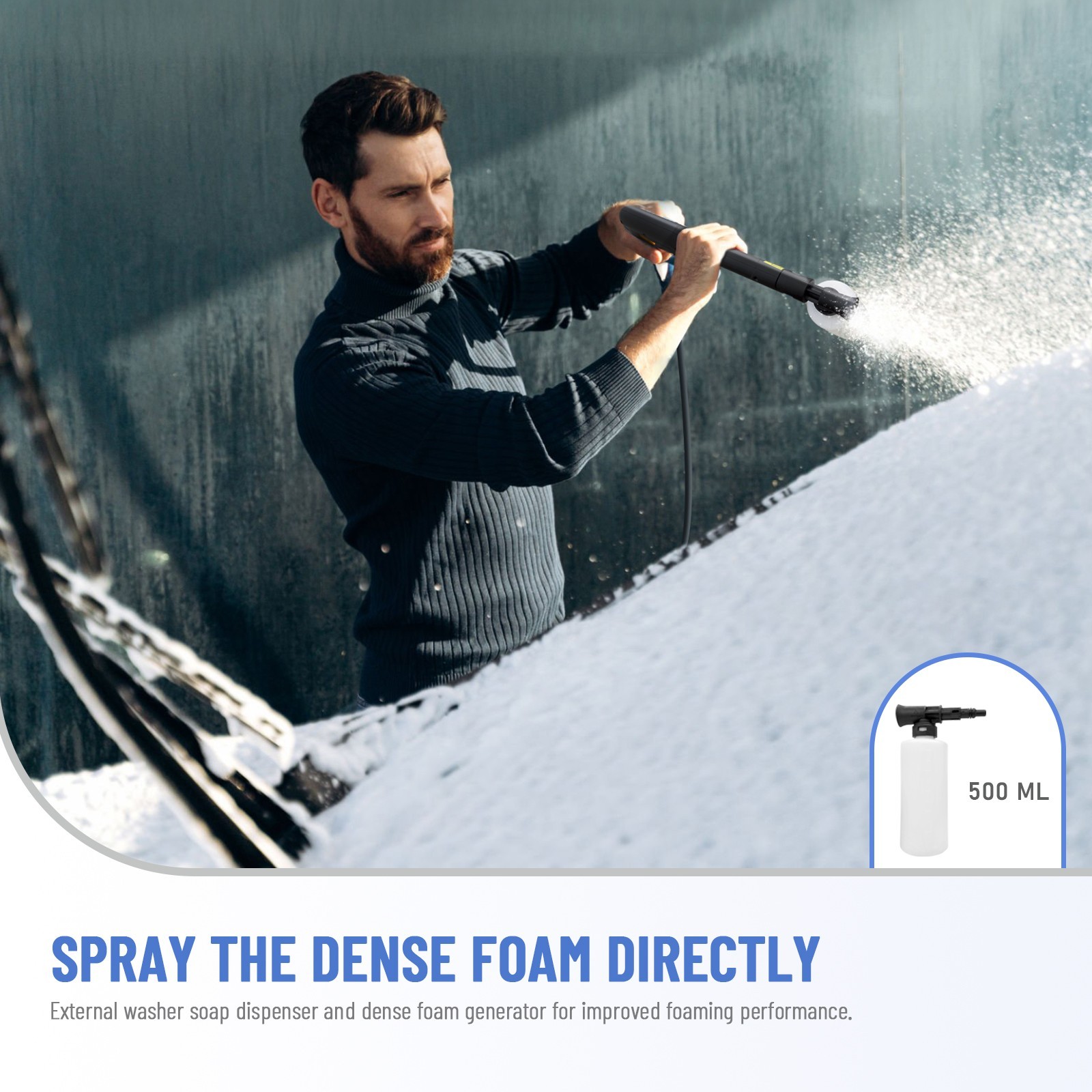 Pressure Washer 4200PSI 2.5GPM, Foam Cannon, Steel Lance, for Garden Cleaning