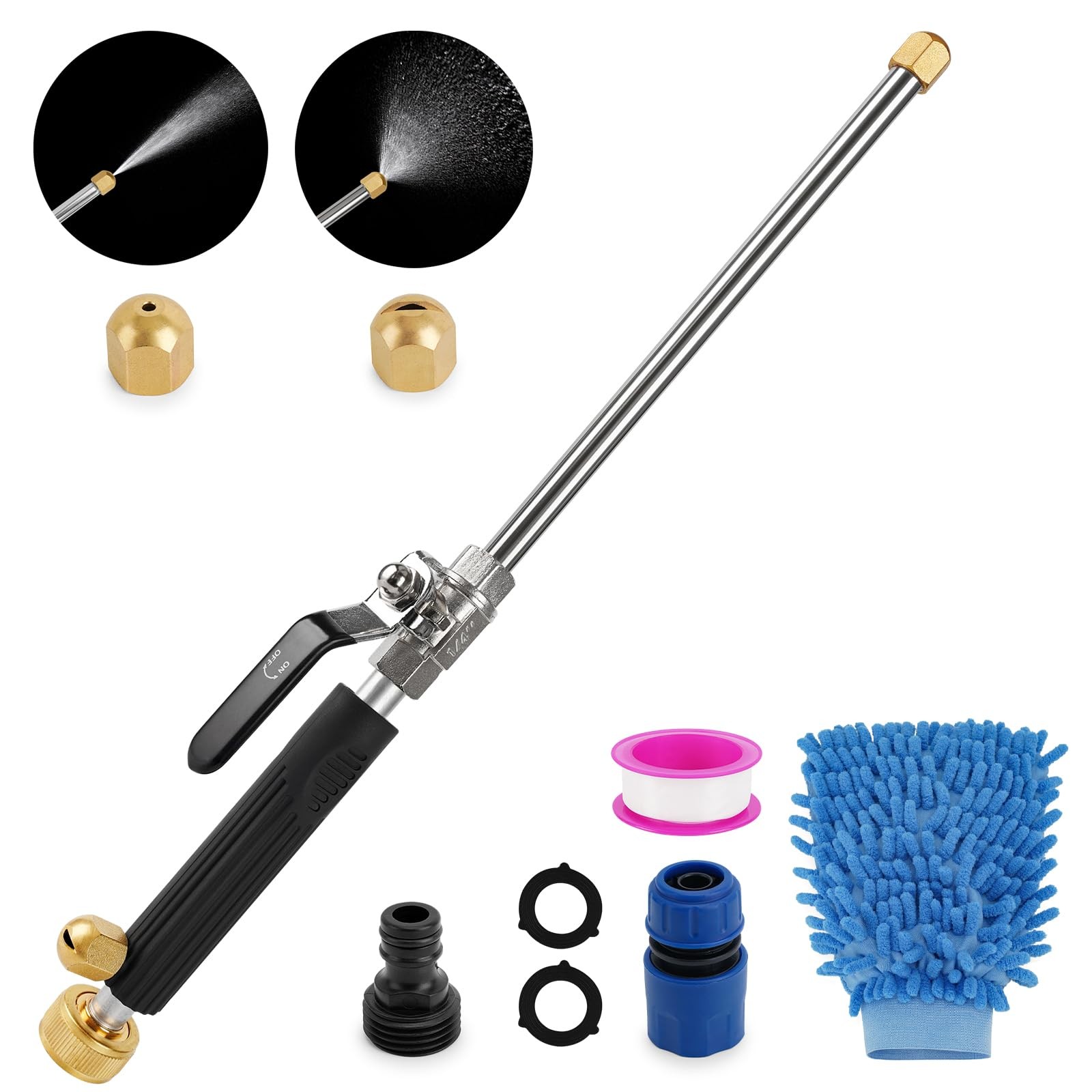 Watering Sprayer Cleaning Tool, Hydro Jet Water Hose Nozzle, Wand Lance for C…