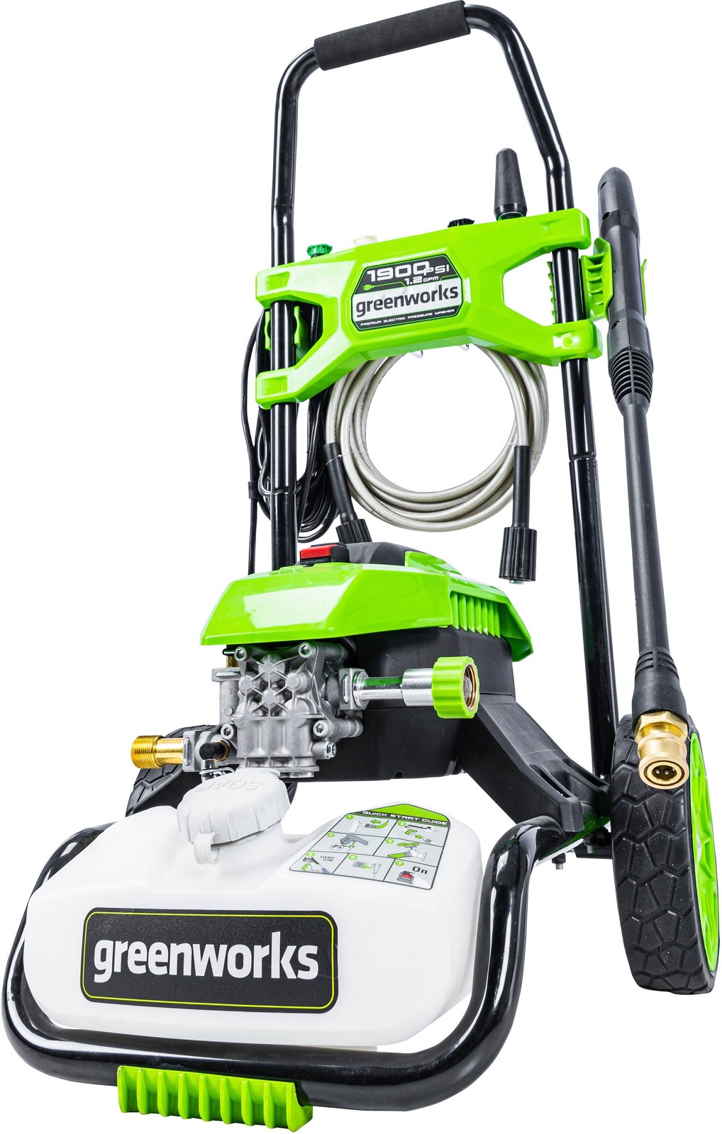 Greenworks – Electric Pressure Washer up to 1900 PSI at 1.2 GPM – Green