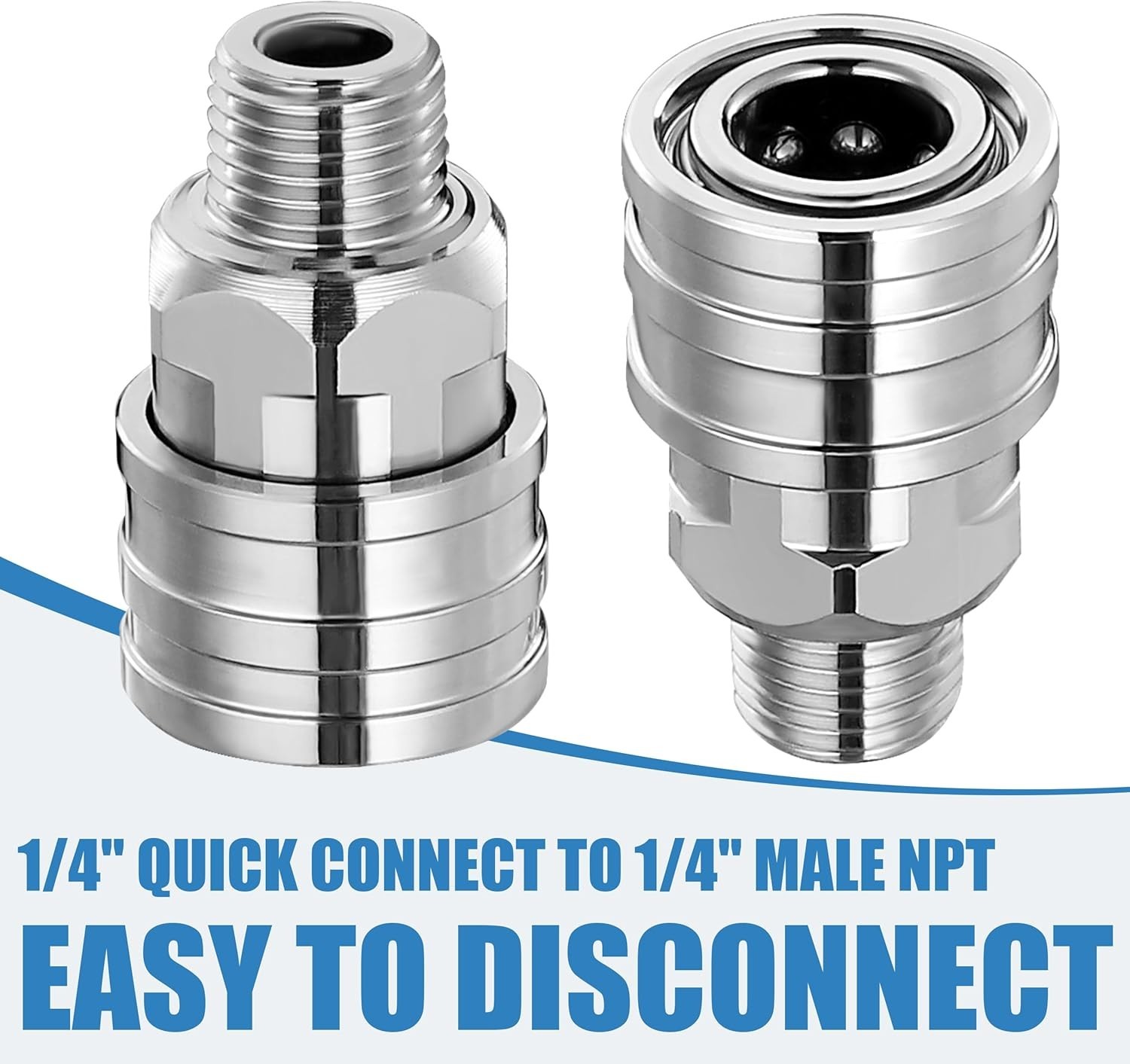 Stainless Steel 1/4″ Quick Connect Fittings for Pressure Washers – Set of 2, …