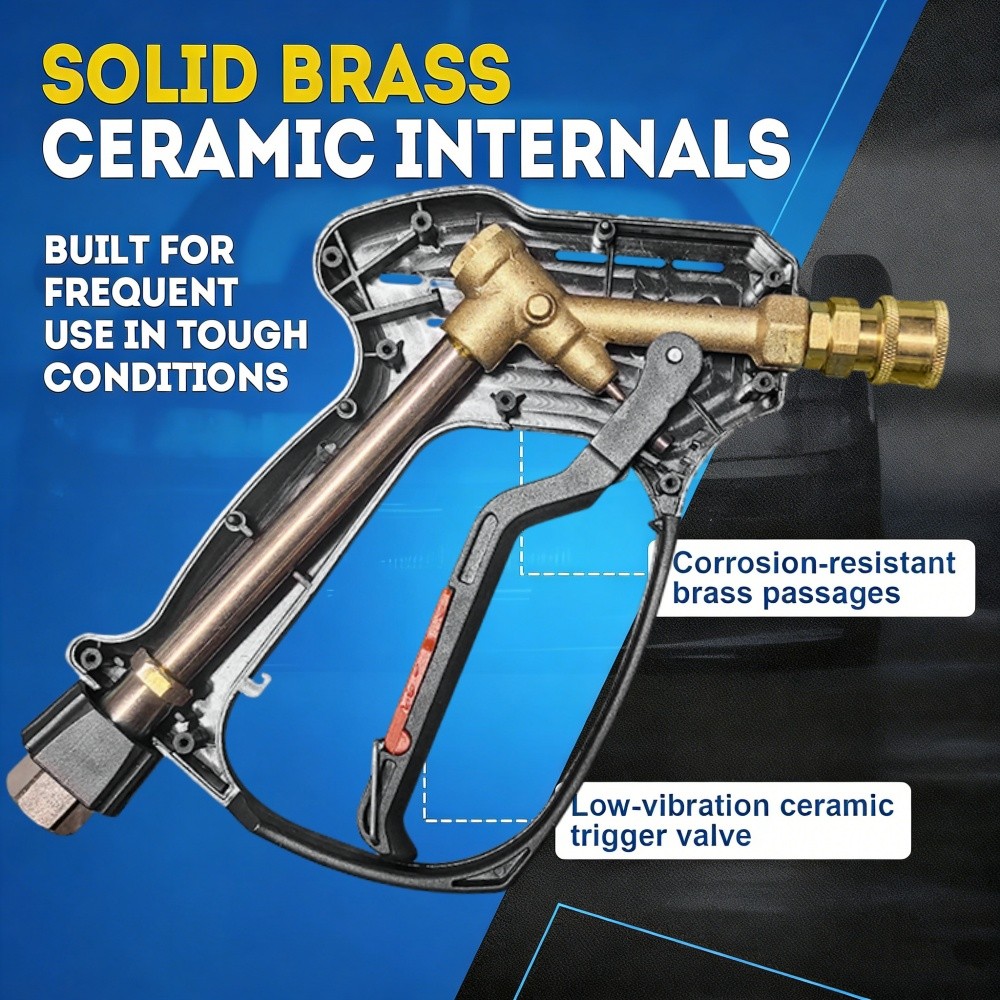 High Pressure Washer Gun 5000 PSI Max Power Short Gun 3/8″ Quick Connector