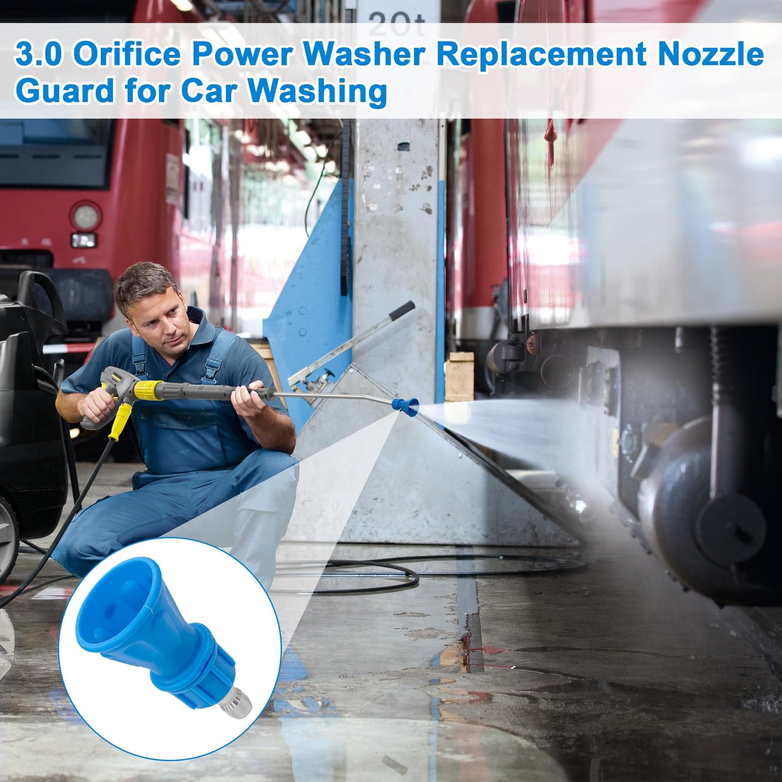 1PC 25 Degree Pressure Washer Nozzle Guard, 3.0 Orifice, 1/4 Quick Connect
