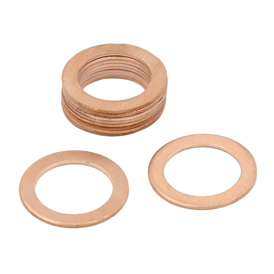 X AUTOHAUX 16mm Inner Dia Copper Crush Flat Washers Car Engine Sealing Gasket…