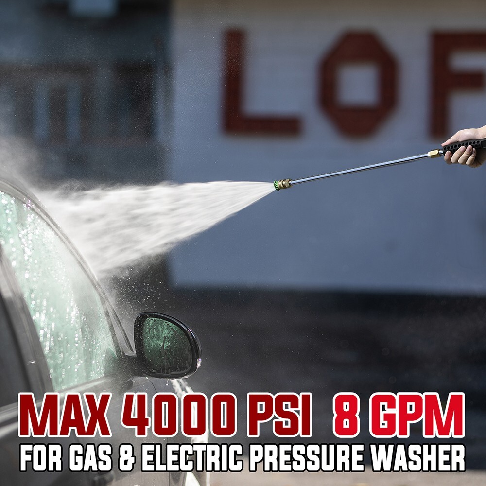 YAMATIC 4000psi Pressure Washer Gun Car Washer Gun 1/4″ Quick Connect Spray Tips